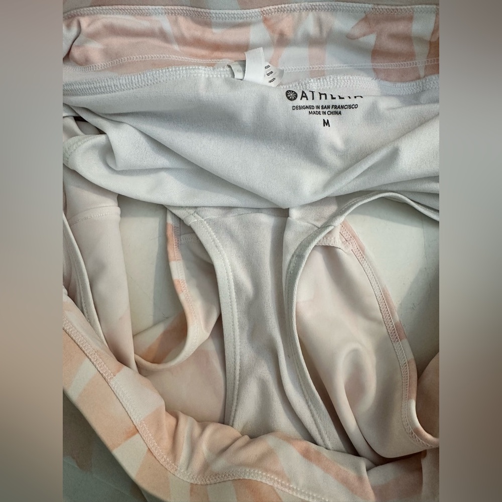 ATHLETA South Beach Kata Shorts Quartz Pink White UPF 50+ Sun Protection Pockets - Picture 5 of 9